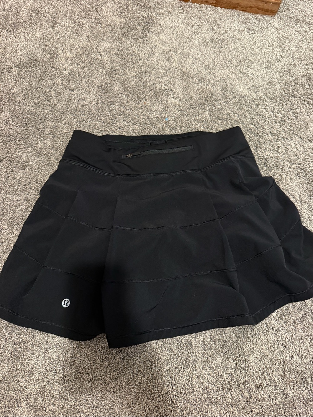 lululemon athletica Black Pleated Athletic Skort with Zip Pocket